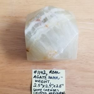 #1142 Rare Collectible Real Agate Paper Weight